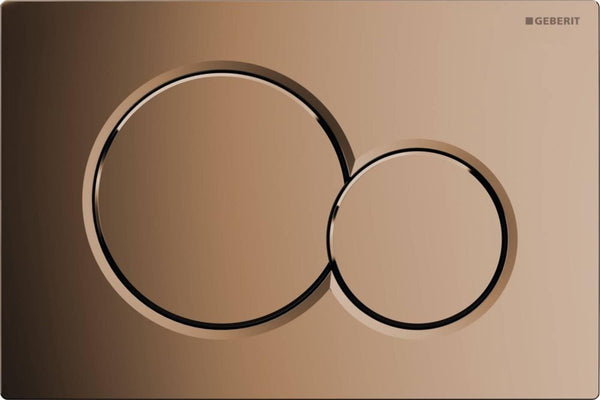 Geberit sigma01 bedieningsplaat - 2-toets spoeling - ronde knoppen - edel - glans messing goud