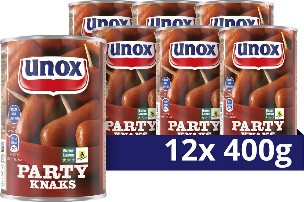 Unox knakworst - party knaks - 12 x 400 g - voordeelverpakking