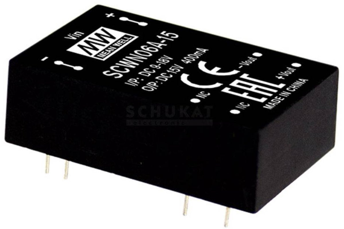 Mean well scwn06b-12 dc dc-convertermodule 500 ma 6 w aantal uitgangen: 1 x inhoud 1 stuk(s)