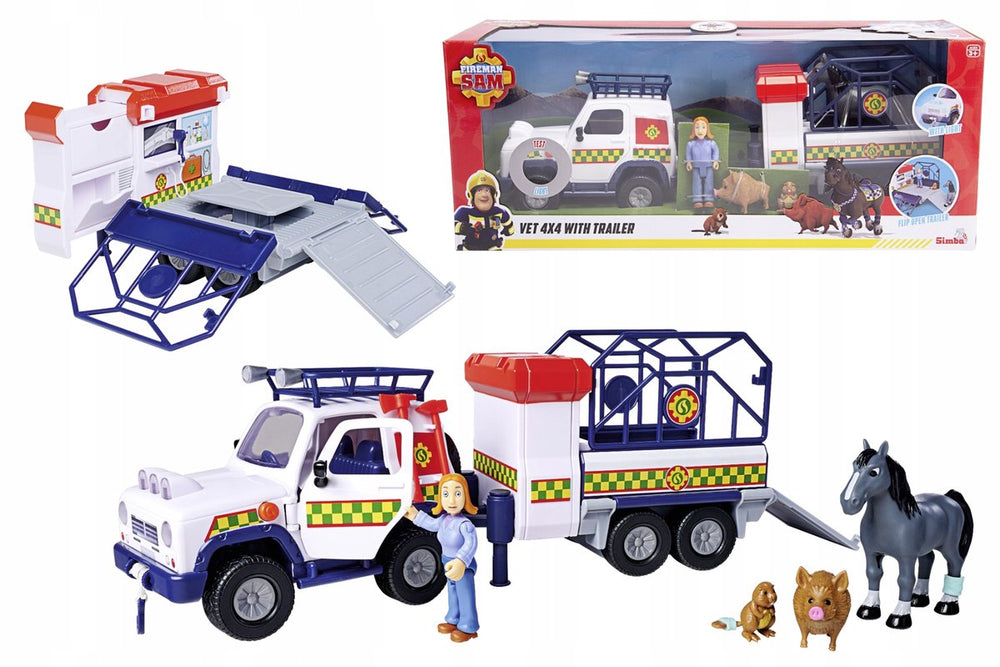 Simba strażak sam dierenambulance met aanhanger - speelgoed