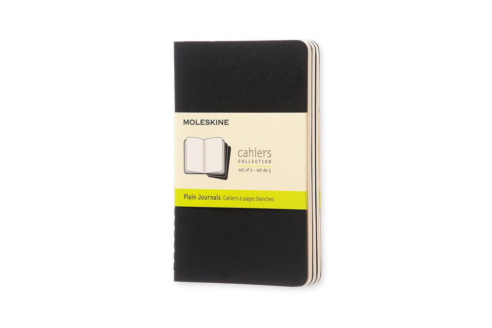 Moleskine cahier journals - pocket - blanco - zwart - set van 3