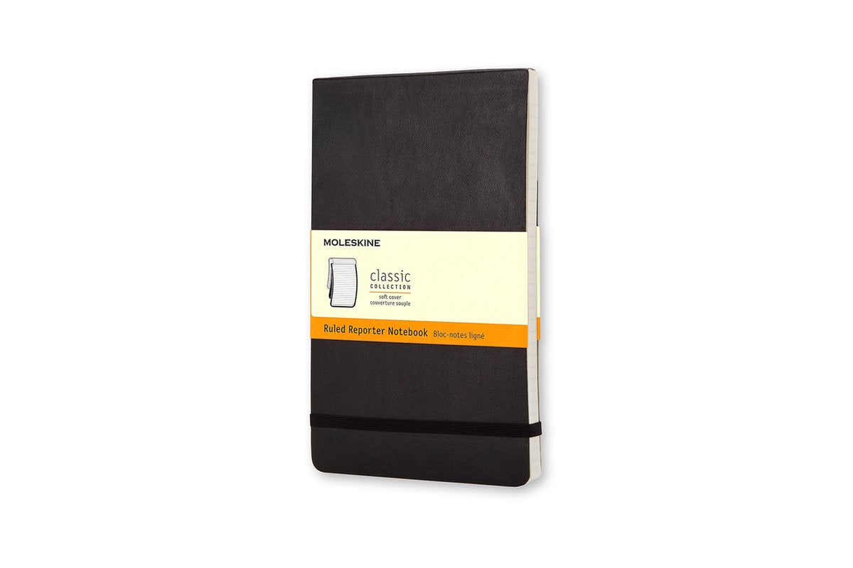 Moleskine reporter notitieboek - pocket - softcover - gelinieerd - zwart