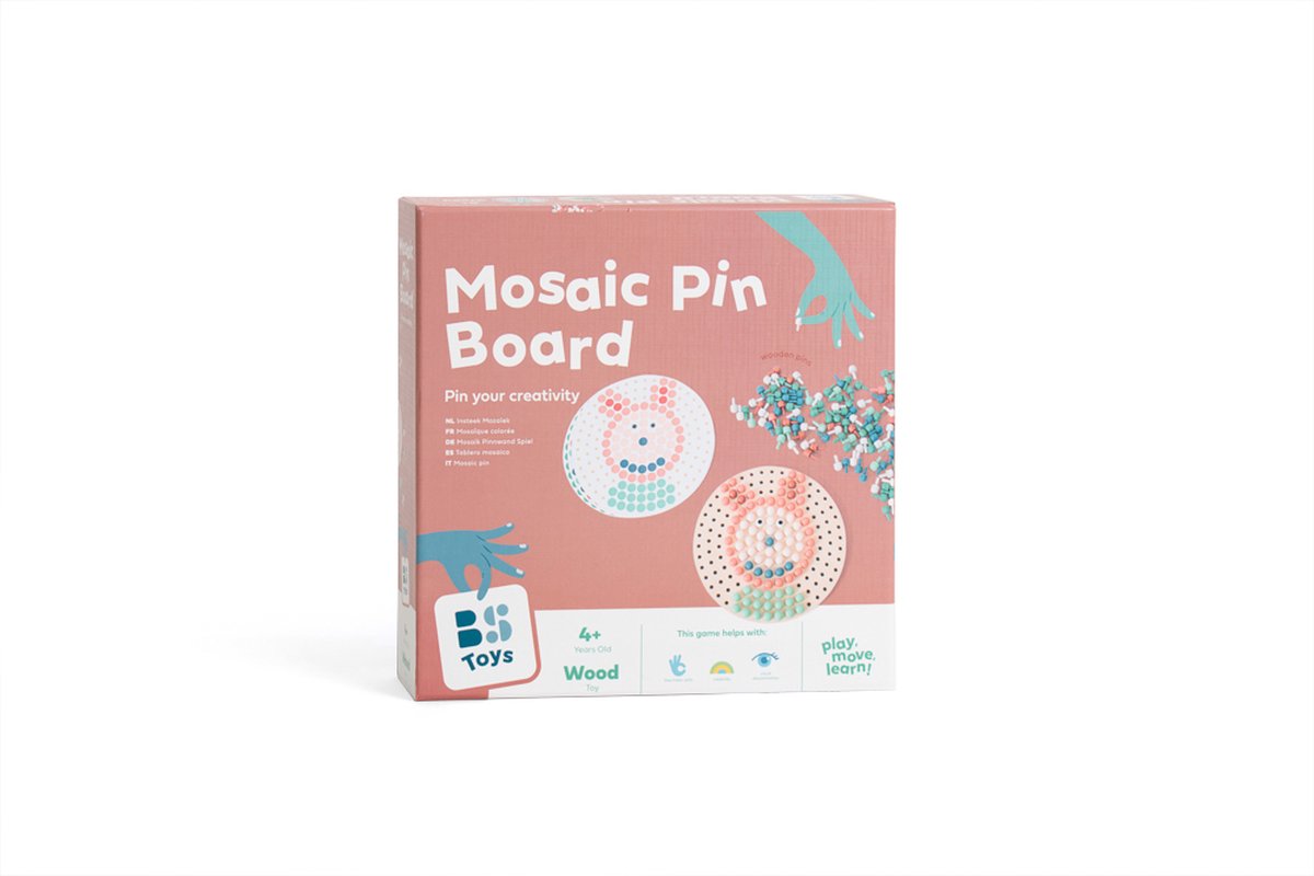 Bs speelgoed spel mozaiek pin bord hout