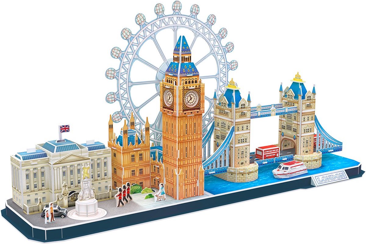 Kubieke leuke 3D-puzzel stadslijn Londen