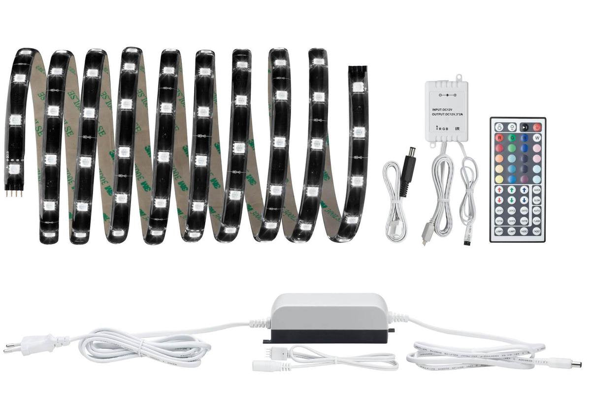Paulmann function yourled basisset 3m rgb 28,8w zwart kunststof, 70322