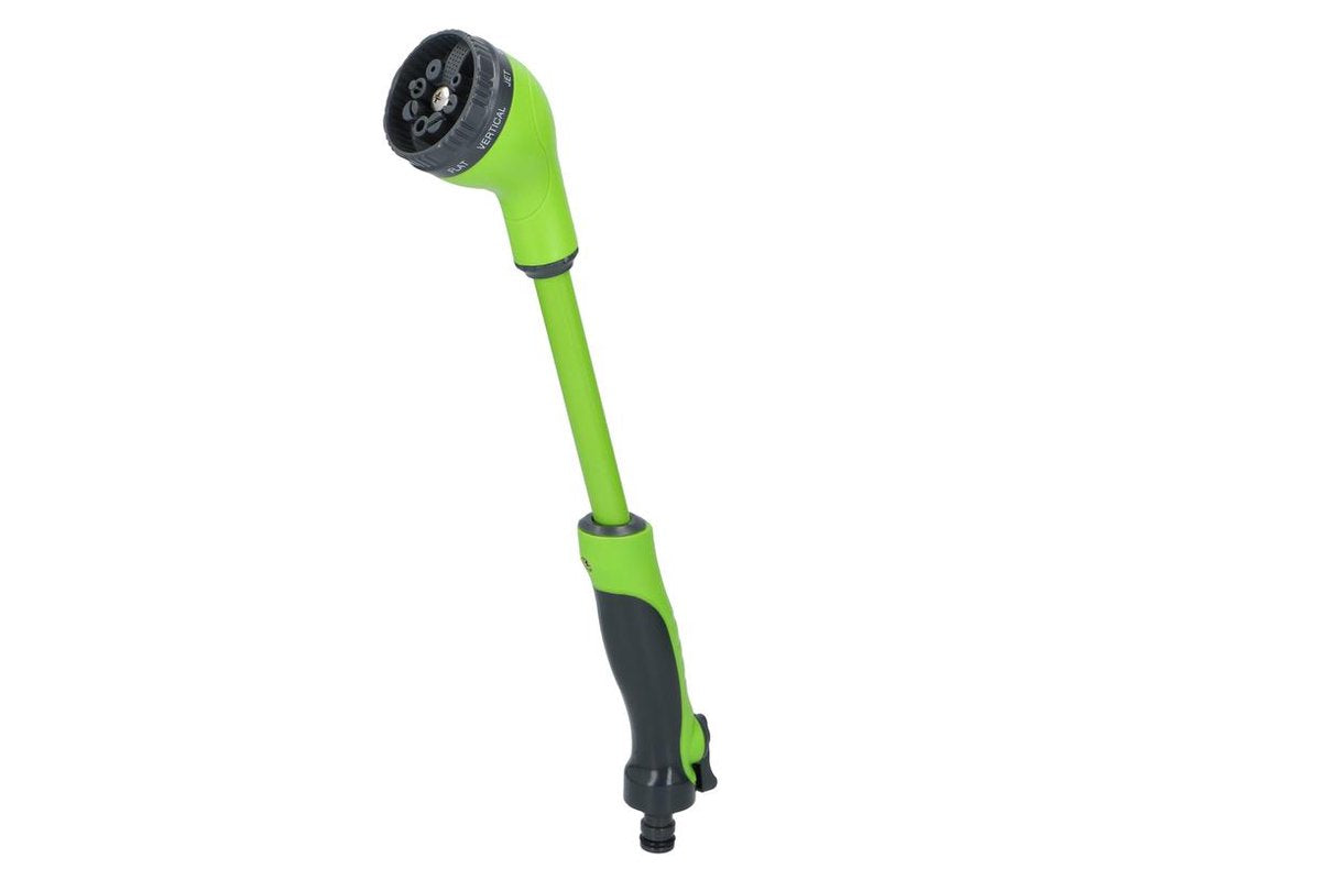 Kinzo 3-delige sproeikop set tuinslang - spuitpistool, sproeipistool en uitschuifbare sproeikop 15 - 8 sproei standen - aansluiting tuinslang - groen zwart
