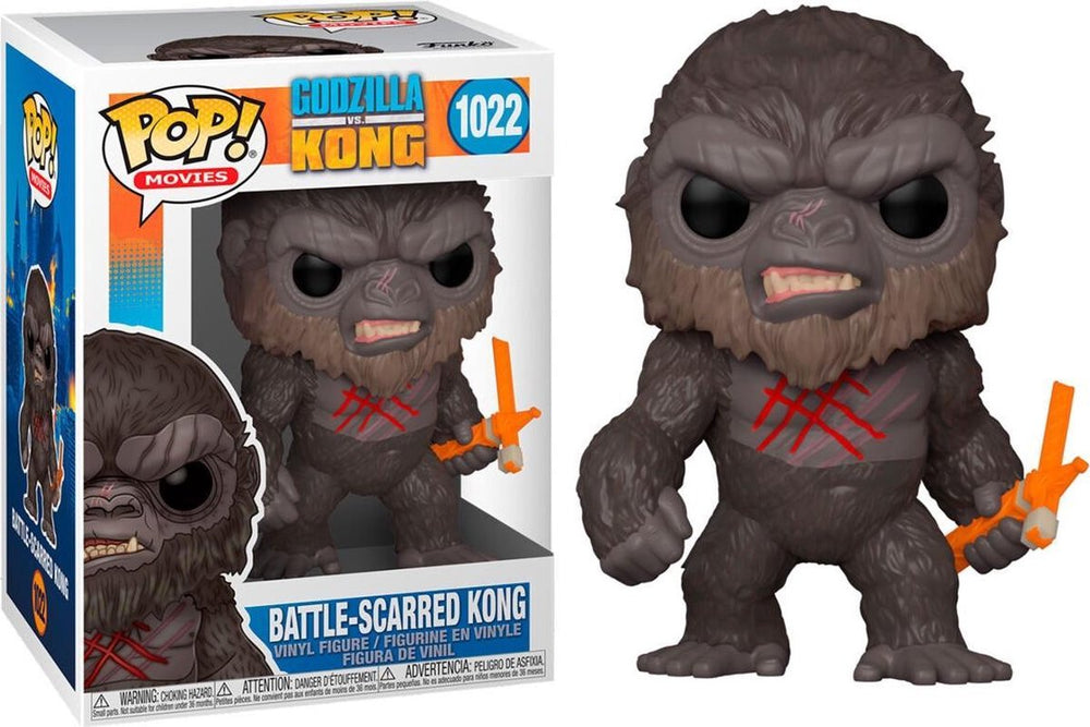 Funko godzilla - godzilla vs kong pop! movies battle worn kong 9 cm verzamelfiguur - multicolours