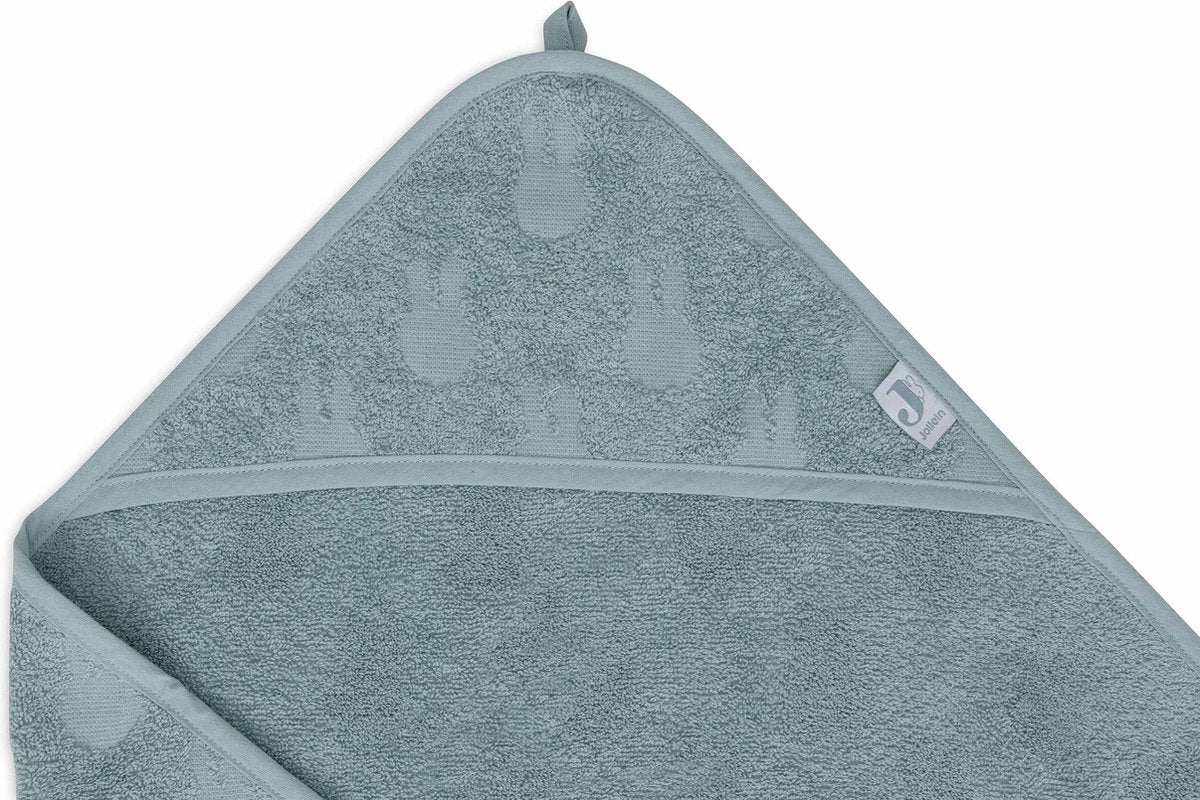 Jollein x nijntje - badcape badstof 75x75cm - baby handdoek met badcape, omslagdoek, badponcho - miffy jacquard sea green