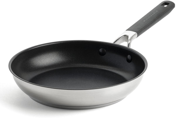 Kitchenaid classic stainless steel koekenpan ø24cm - rvs - inductie - anti-aanbak