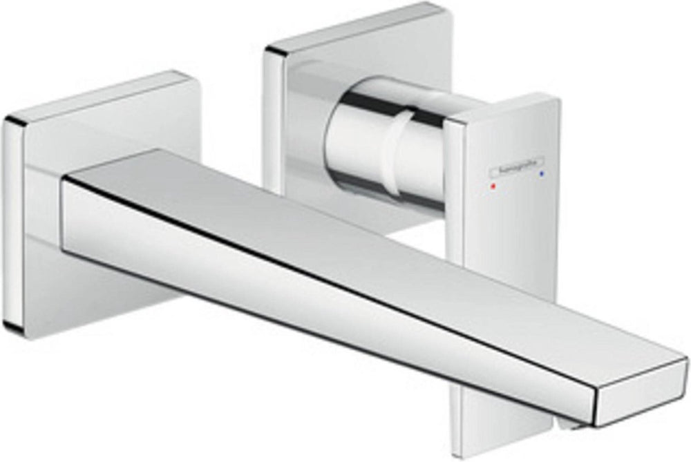 Hansgrohe metropol ééngreeps wastafelmengkraan afbouwdeel met voorsprong 225 mm en afvoerplug chroom