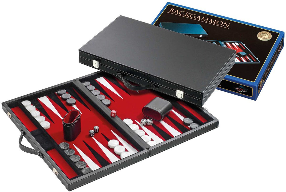 Philos backgammon koffer medium standaard (rood)