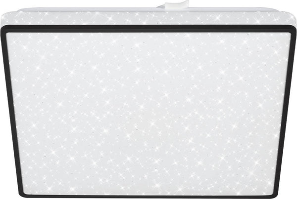 Briloner - led plafonniére - plafondlamp met sterrenhemel - met ster decor - neutraal wit licht - zwart - 27x27x4.5 cm