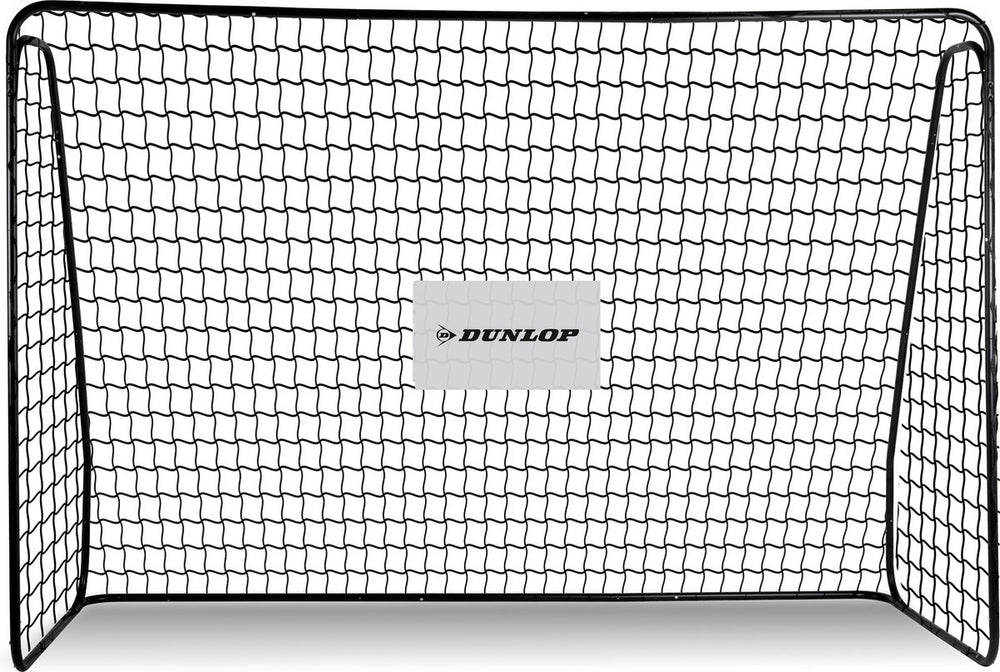 Dunlop voetbaldoel - voetbal goal 300 x 205 x 120 cm - voetbalgoal groot - buitenspeelgoed voor kinderen en volwassenen - snelle montage - voetbal training doel - metaal - zwart