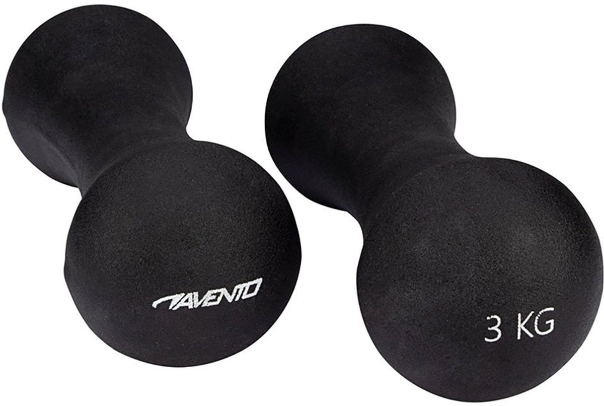 Avento handgewicht set - bone - 2x 3 kg - zwart