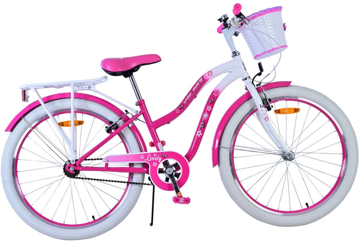 Volare mooie kinderfiets - meisjes - 24 inch - roze - twee handremmen