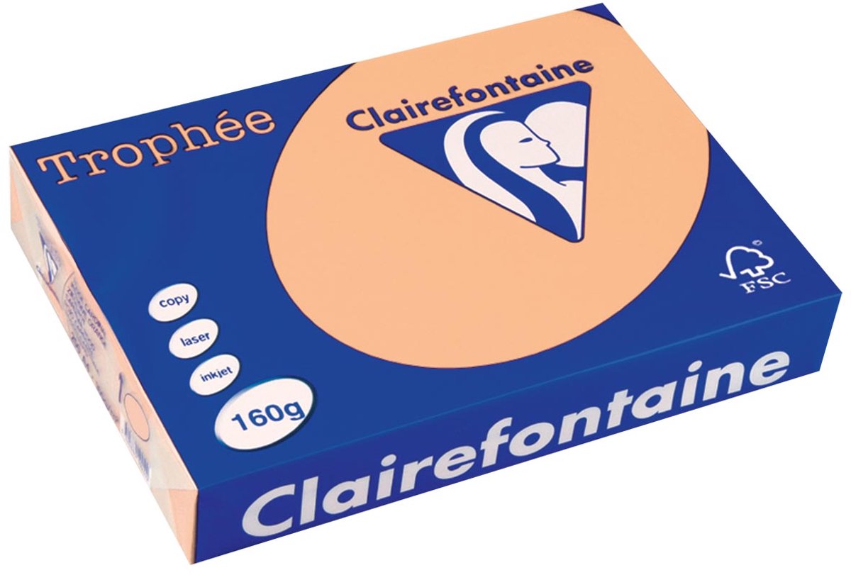 Clairefontaine trophée pastel a4 zalm 160 g 250 vel
