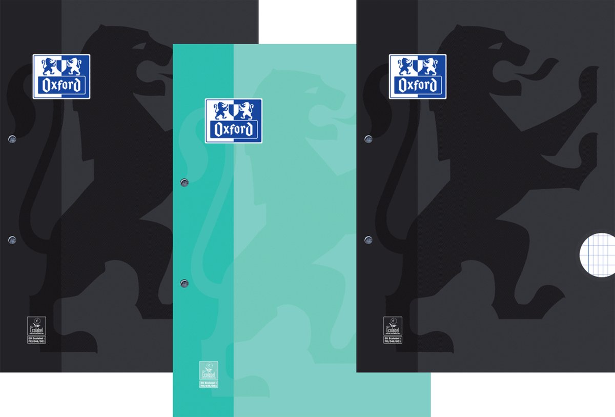 Oxford voordeelpak - cursusblokken - 3x a4 - ruit 4x8mm - schrijfblok - 100 vel