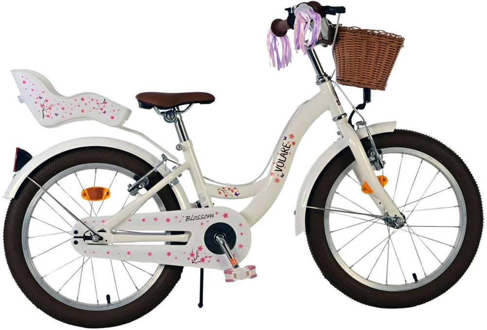 Volare blossom kinderfiets - meisjes - 18 inch - wit - twee handremmen