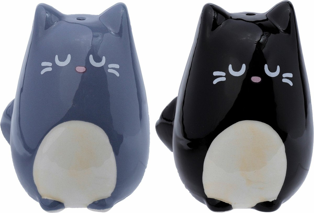 Feline fijne kat peper- en zoutstel zwart grijs