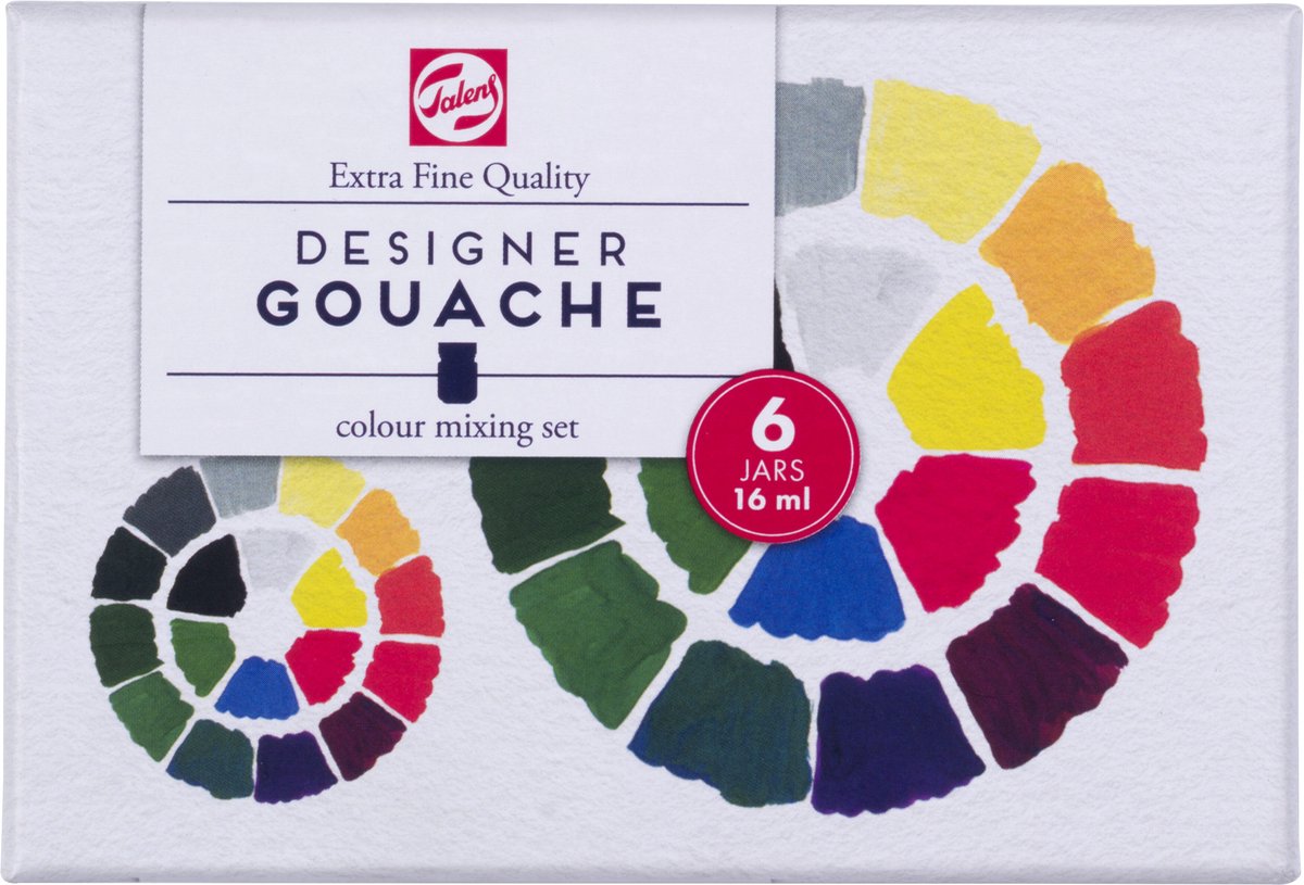 Talens gouache extra fijn primaire set, 6x16ml flacons