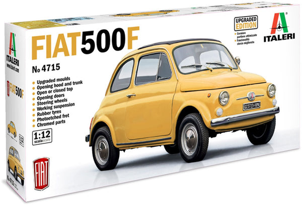 Italeri modelbouwpakket auto - 4715 fiat 500 f - auto - upgraded edition plastic - 1:12 - modelbouw