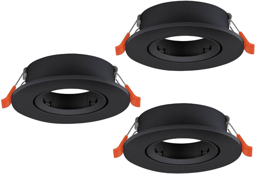 Eglo barranco inbouwspot - gu10 - ø 9 cm - zwart - set van 3 stuks - kantelbaar