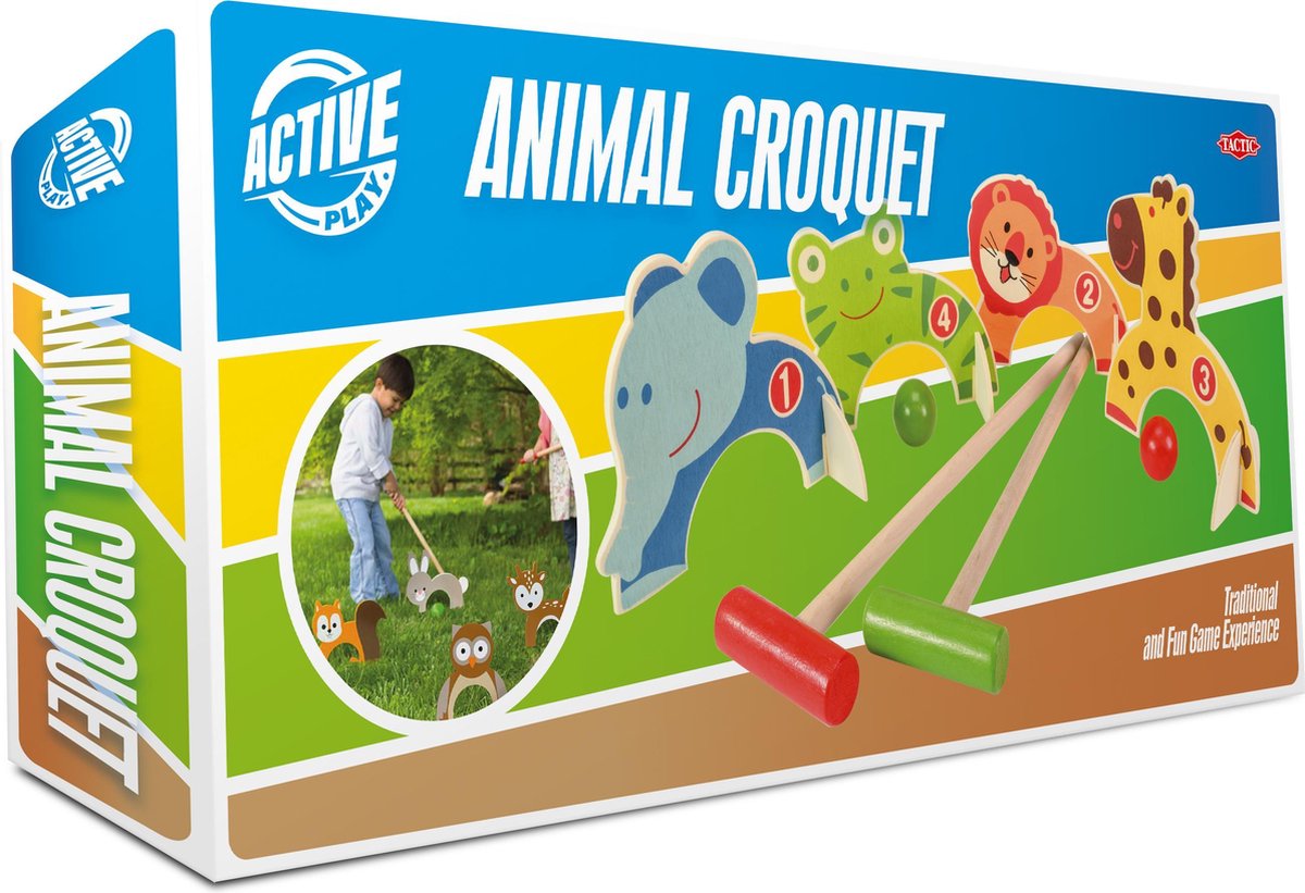 Tactic houten dierencroquetset
