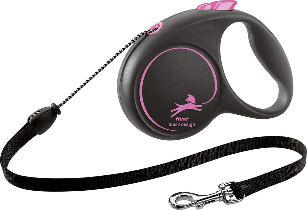 Flexi | rollijn black design cord roze