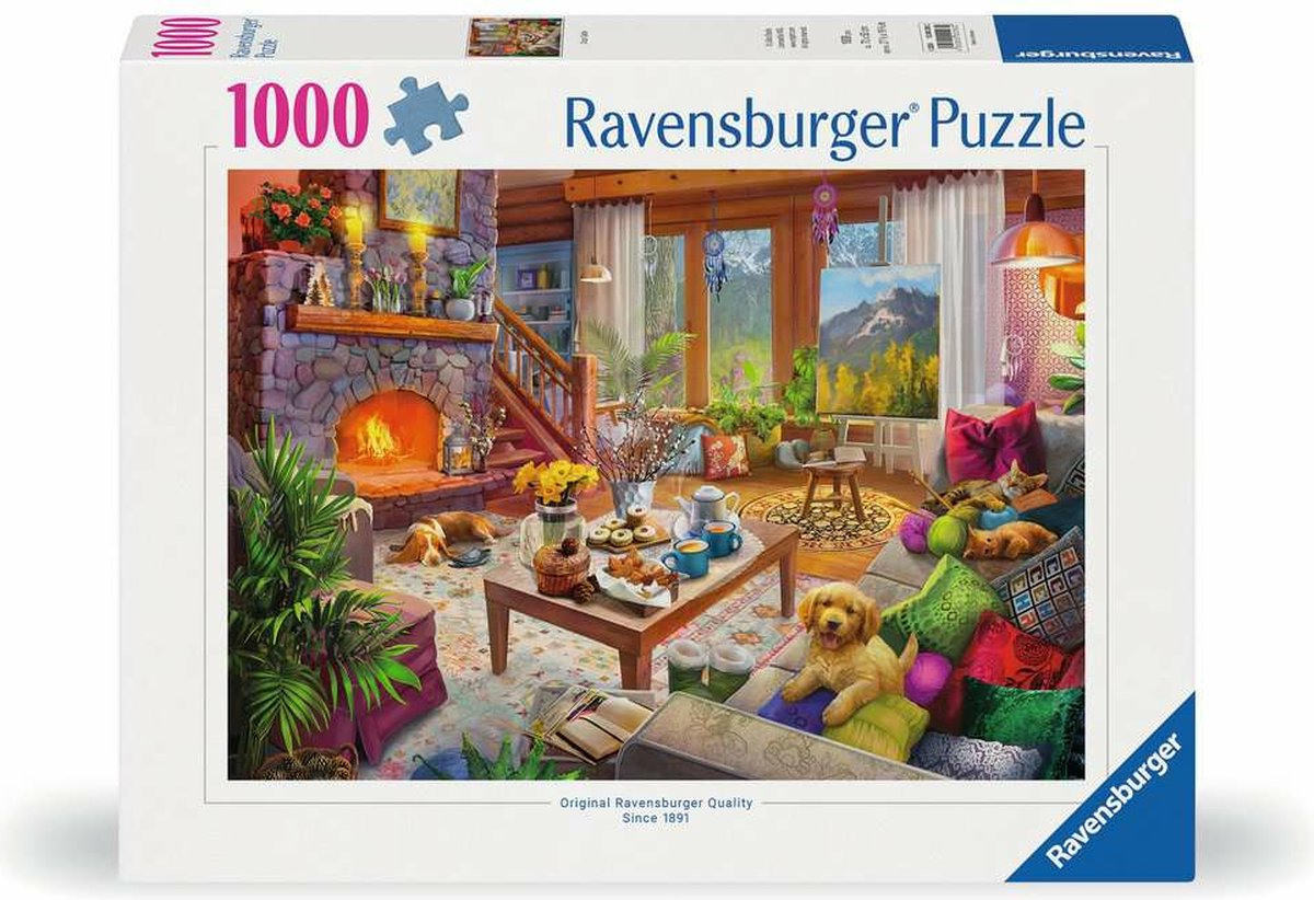 Ravensburger legpuzzel gezellige hut 1000 stukjes landschap puzzel.
