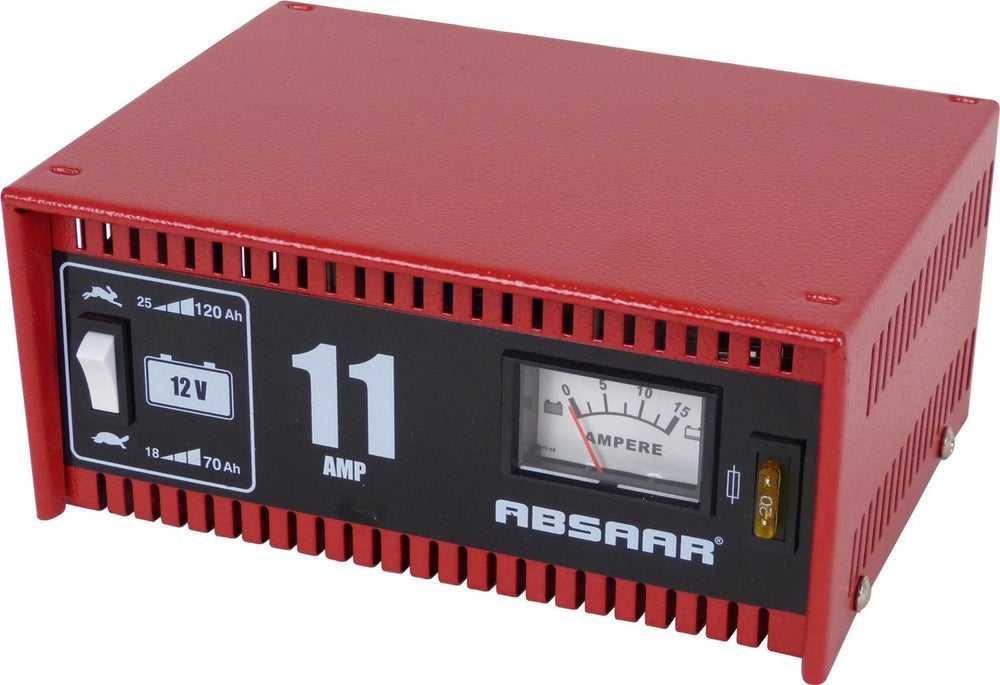 Absaar acculader 12 volt 18-120 ah 11 ampère rood