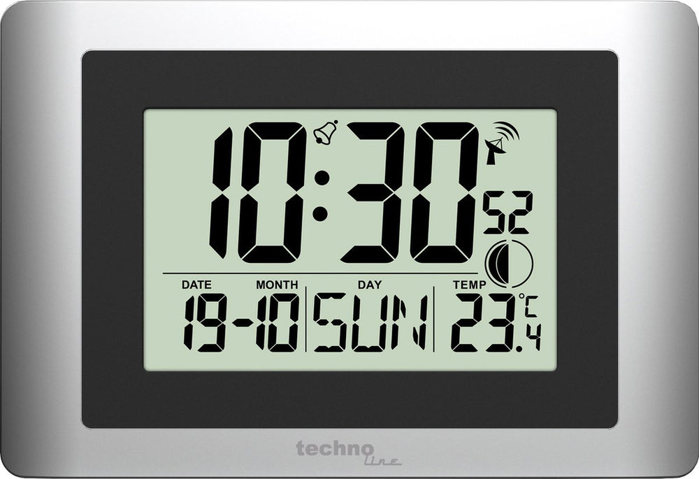 Technoline digitale wandklok ws 8028 220x150x56mm zilver