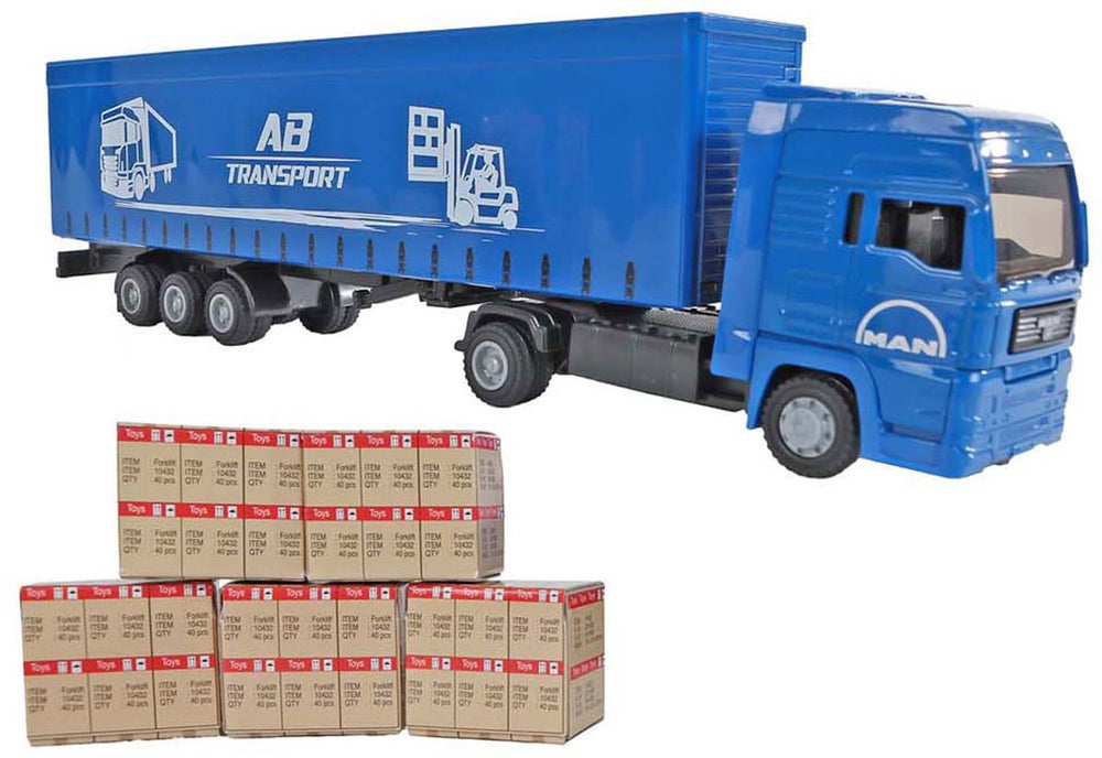 Kinder globe man vrachtwagen met oplegger 30cm