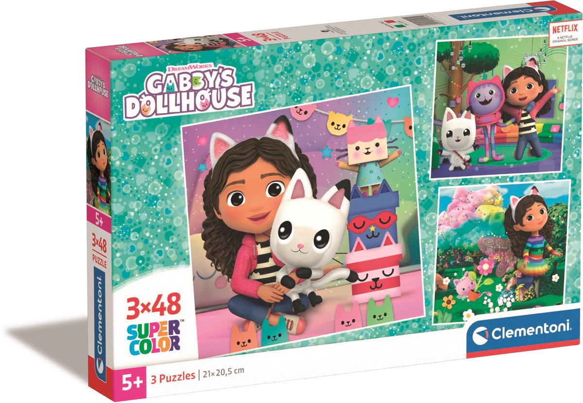 Gabby's poppenhuispuzzel 3 x 48 stukjes
