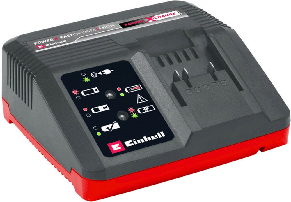 Einhell snellader - power x-change - 18 v - laadstroom: 4a - geïntegreerde wandhouder - geschikt voor alle power x-change accu's