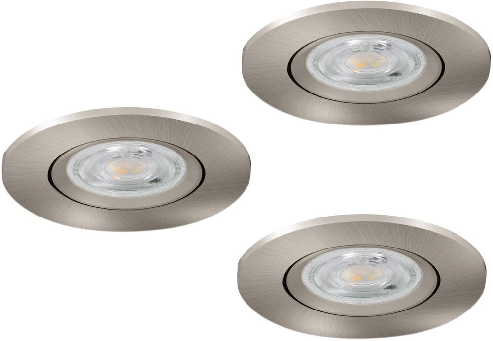 Eglo barranco inbouwspot - badkamer - gu10 - ø 8.4 cm - grijs - set van 3 stuks