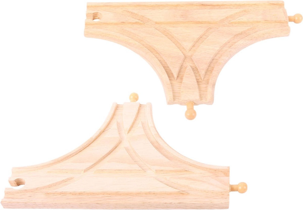 Bigjigs houten rails - t-splitsing, 2st.