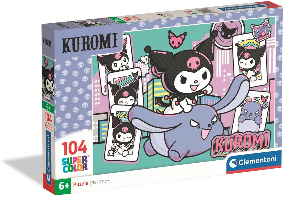 Clementoni kuromi puzzel 104 stukjes - sanrio kinderpuzzel - legpuzzel - educatief speelgoed voor meisjes en kinderen vanaf 6 jaar