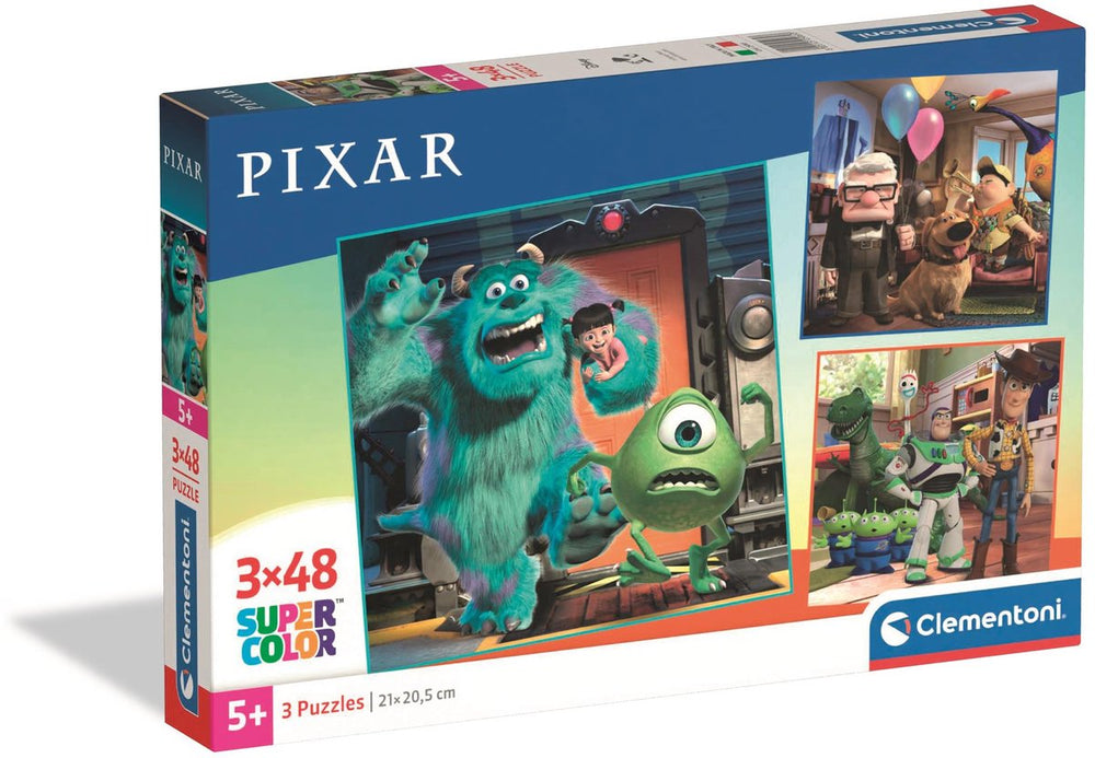 Clementoni - puzzel - 3x48 stukjes - disney pixar thema - puzzel voor kinderen - vanaf 5 jaar