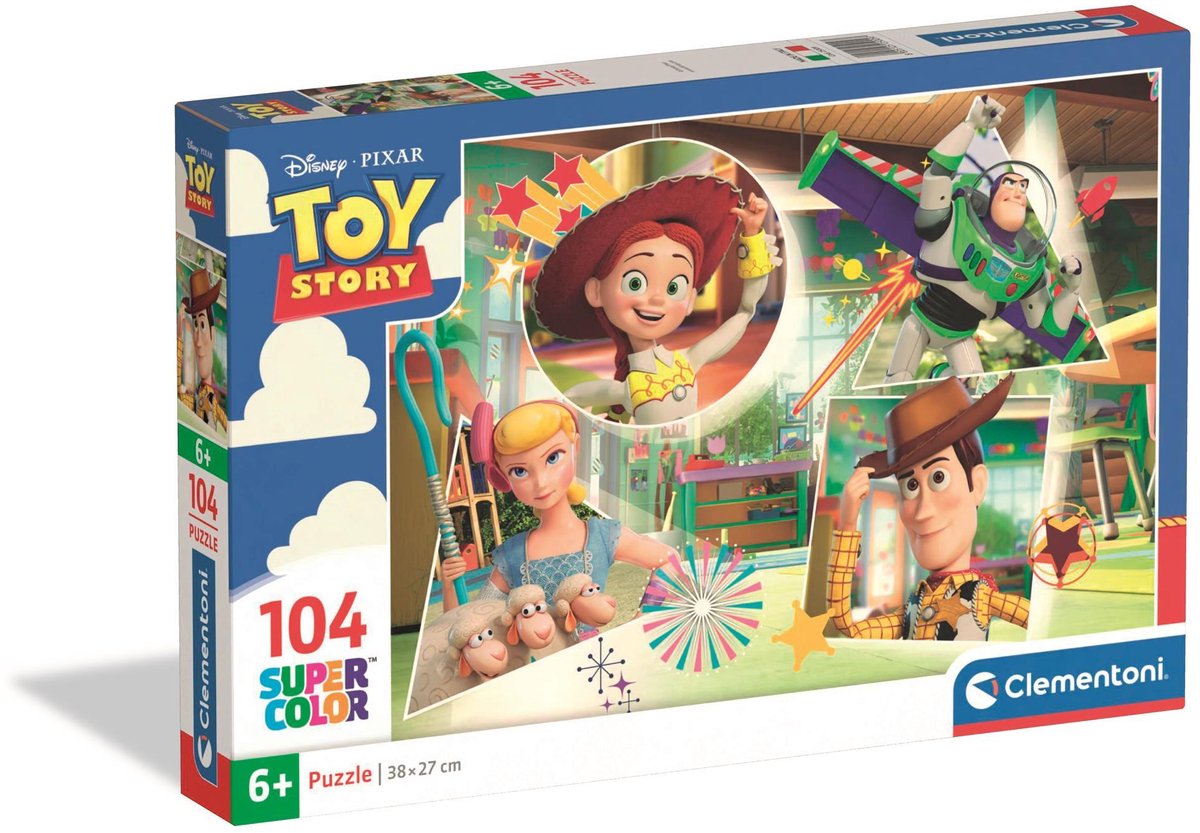 Clementoni kinderpuzzel disney toy story - puzzel 104 stukjes - legpuzzel voor je kind - educatief speelgoed - puzzels voor kinderen vanaf 6 jaar