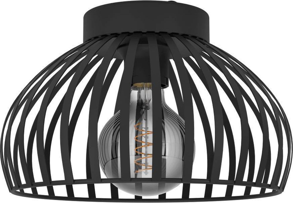 Eglo mogano 3 plafondlamp - e27 - ø 28 cm - zwart - staal