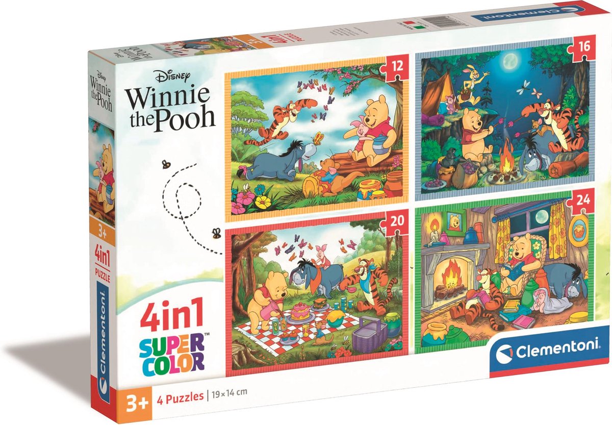 Clementoni Legpuzzel Kleur Disney Winnie de Poeh, 4in1