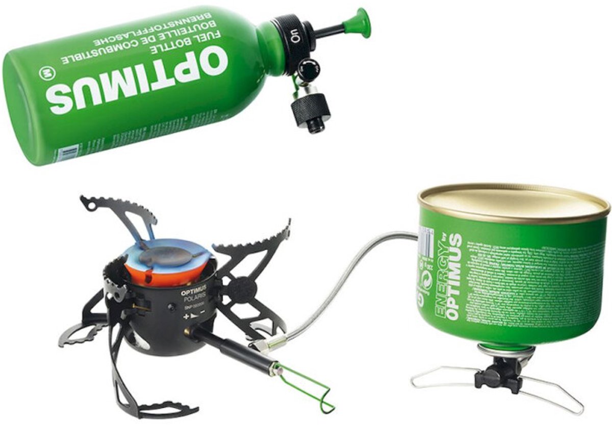 Optimus nl optimus polaris optifuel - benzine gasbrander - roestvrij staal - zwart