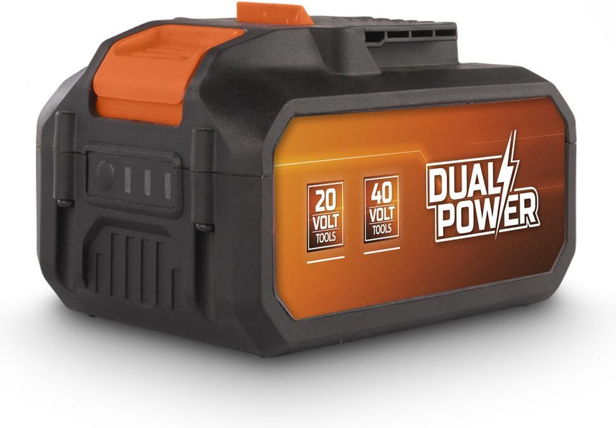 Powerplus dual power batterij powdp9040 - 2x20v, 8.0ah, 4.0ah - accu voor 20v 40v toestellen - led-stroomindicator - batterijplatform
