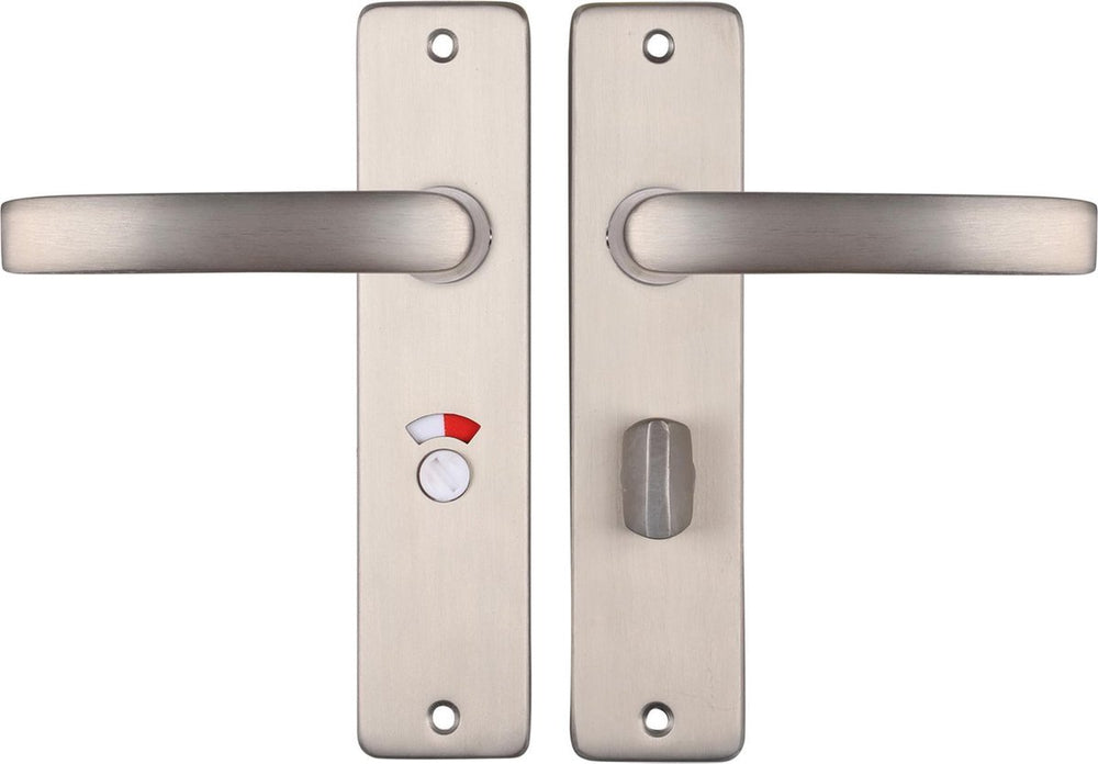 Starx deurklink zilver - rvs look – deurbeslag – deurschild met toiletsluiting (wc57–5) – deurklink blok