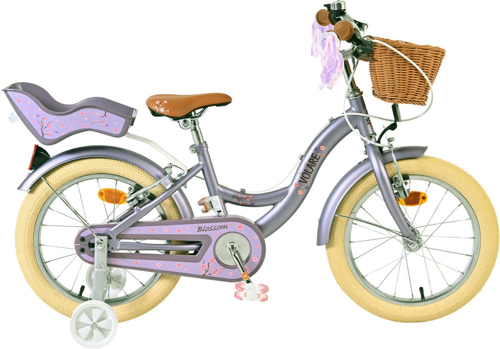 Volare bloesem kinderfiets - meisjes - 16 inch - paars - twee handremmen