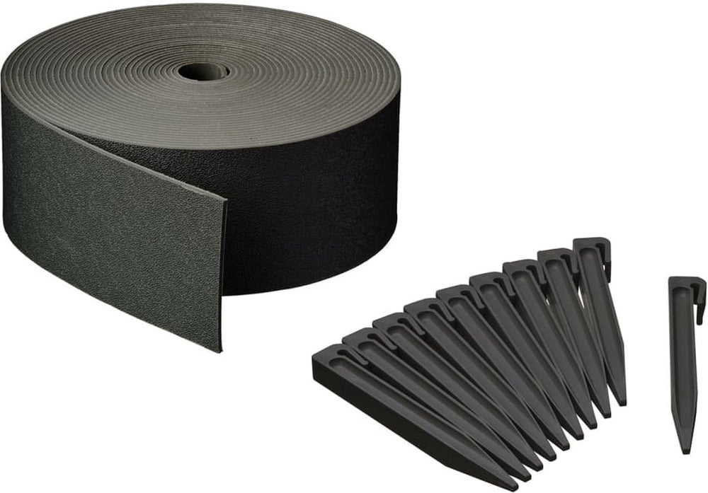 Natuurrandrandset h7,5 cm x 10 m met pen zwart