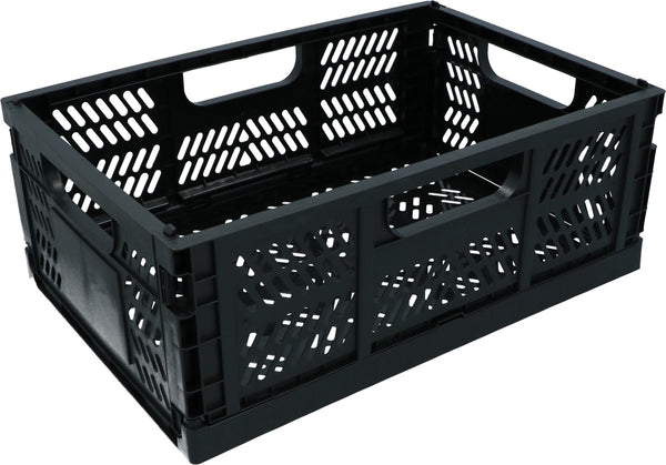 Dresco fietskrat - compact inklapbaar - voor voordrager bakkersrek of bagagedrager -17 liter - 43x29x16 cm - geperforeerde bodem