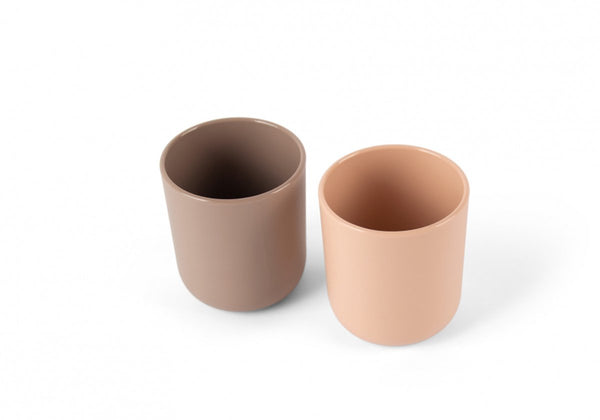 Dantoy bekerset bioplastic mokka zand baby 2-delig milieuvriendelijk.
