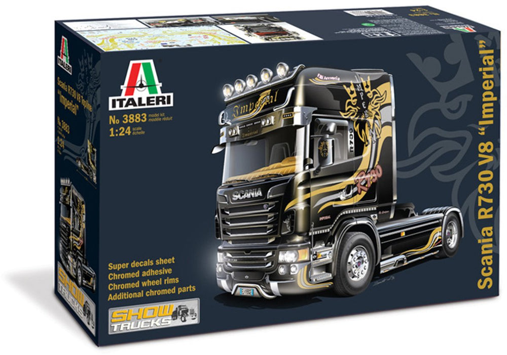 Italeri scania r730 v8 topline “imperial” montagekit vrachtwagen oplegger modelbouw 1:24
