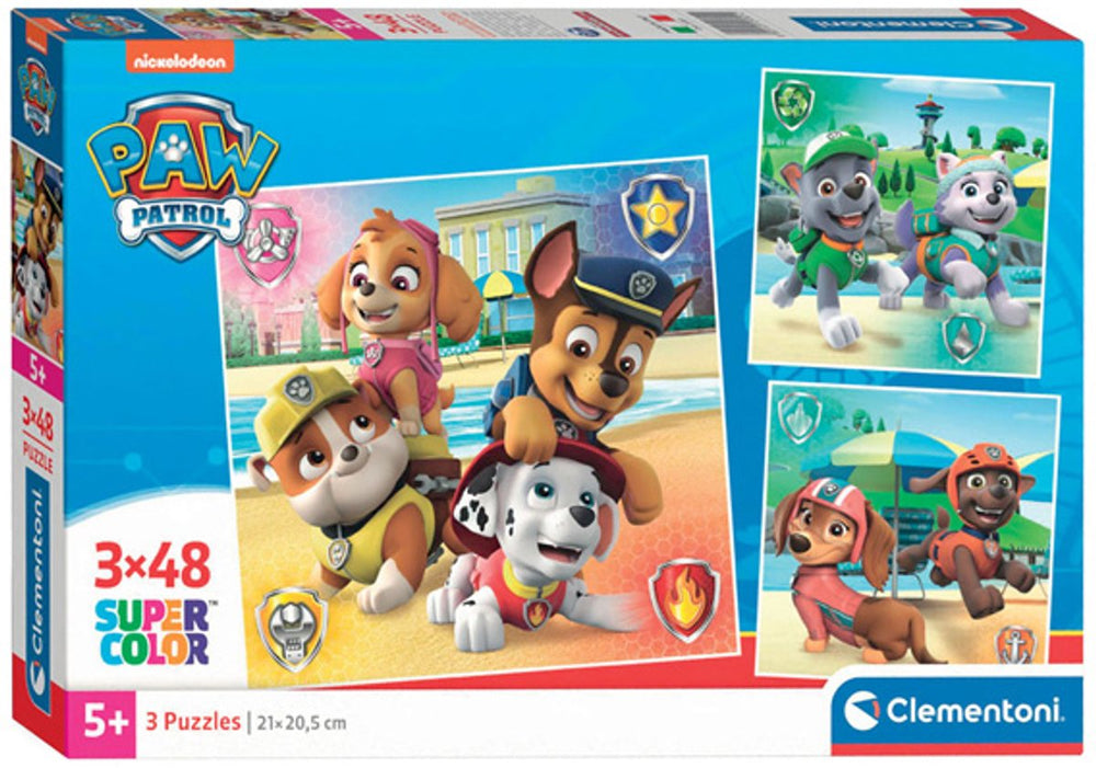 Clementoni legpuzzel superkleur vierkant paw Patrol, 3x48st.